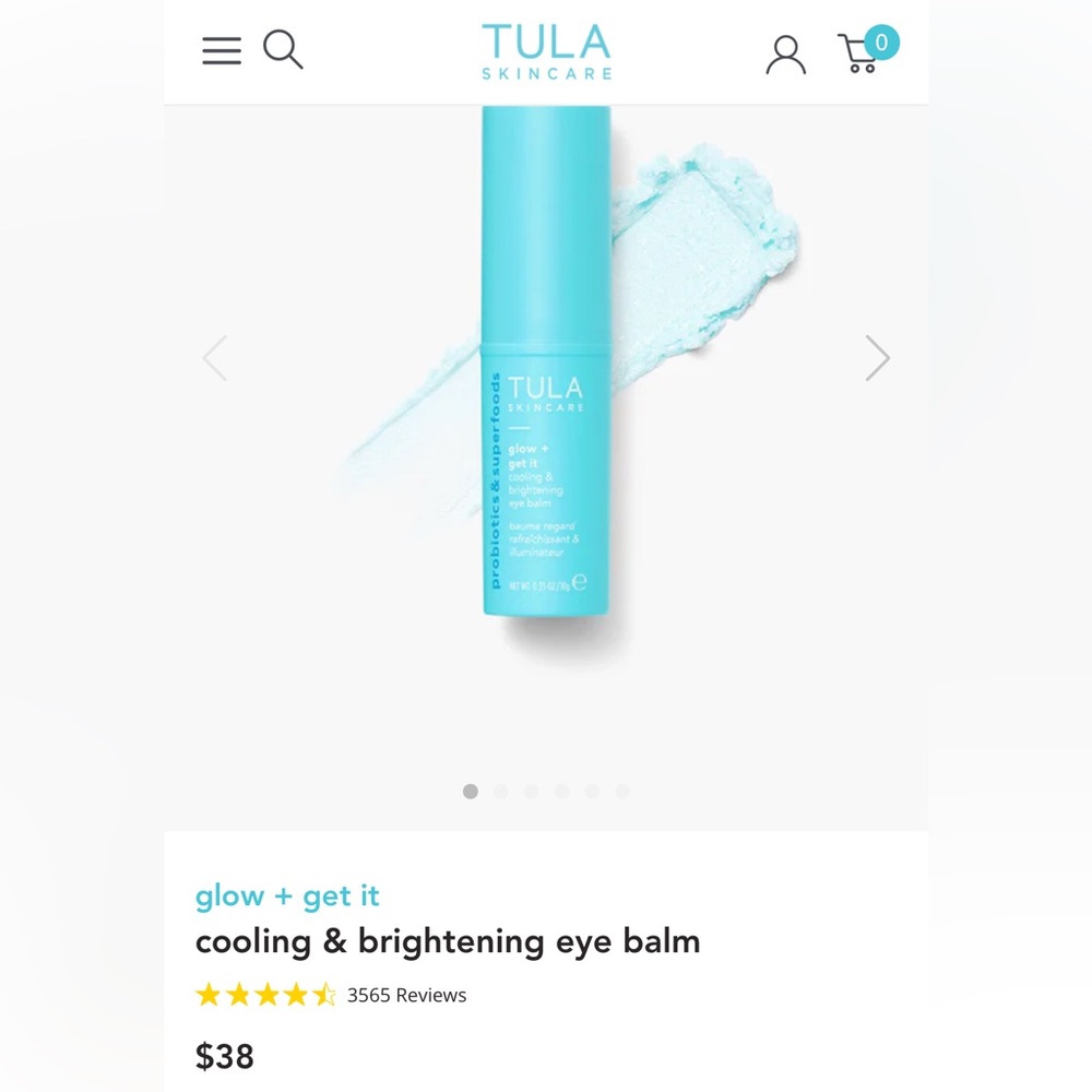 NWT TULA Skincare Glow + Get It Cooling & Brightening Eye Balm